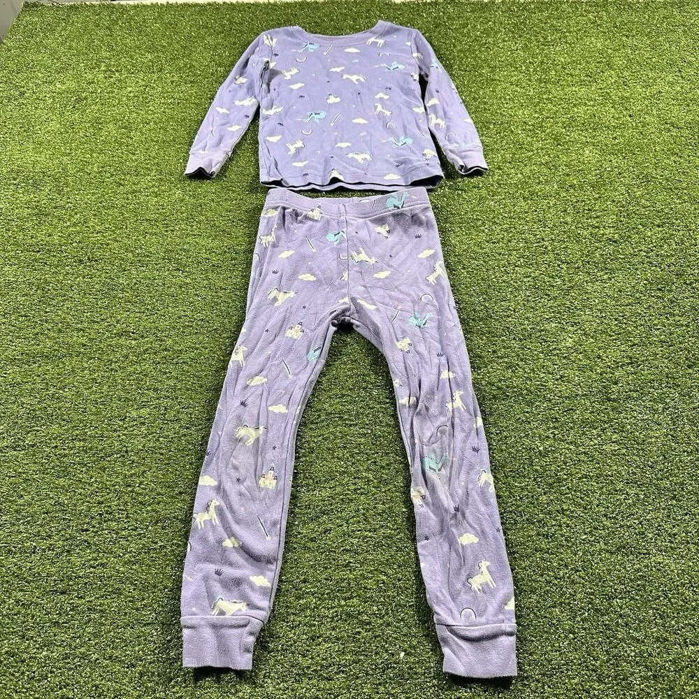 Old Navy Girls Toddler Unicorn Dragon Crown Print Pajama Set 5T
